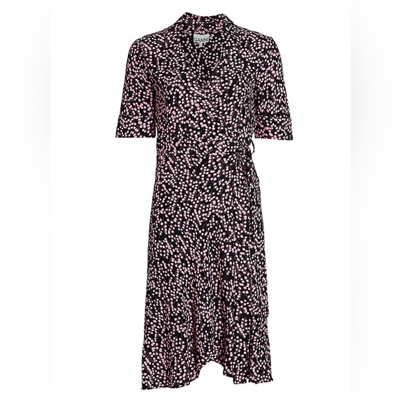 Ganni Floral Wrap Dress - Picture 1 of 6
